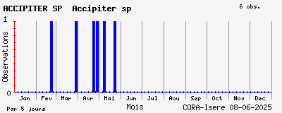 Observations saisonnires (par 5 jours) de ACCIPITER SP Accipiter sp
