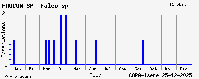 Observations saisonni�res (par 5 jours) de FAUCON SP Falco sp